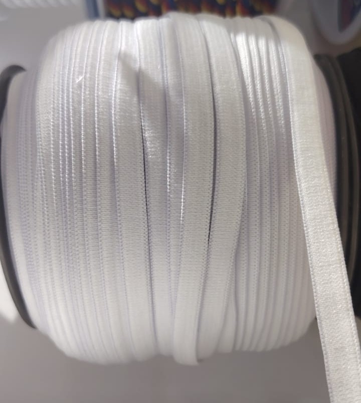ELASTICO 0,8MM COLOR BLANCO SEMIREFORZADO X ROLLO 100 YARDAS — MKS Mercería