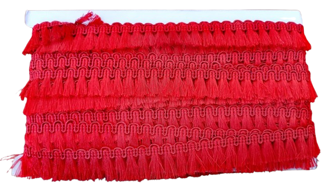 CINTA DE FLECOS COLOR ROJO — MKS Mercería