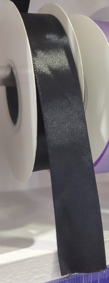 CINTA SATIN GENERICA 2.5CM COLOR NEGRO X METRO — MKS Mercería