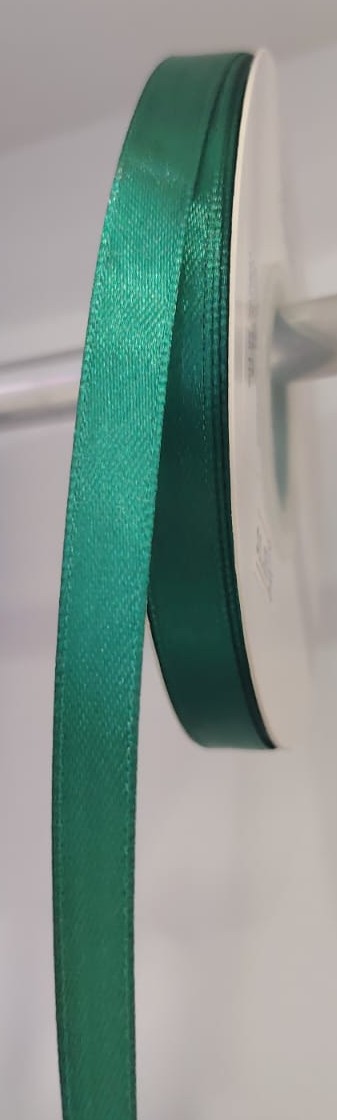 CINTA SATIN GENERICA 1CM COLOR VERDE ESMERALDA X METRO — MKS Mercería