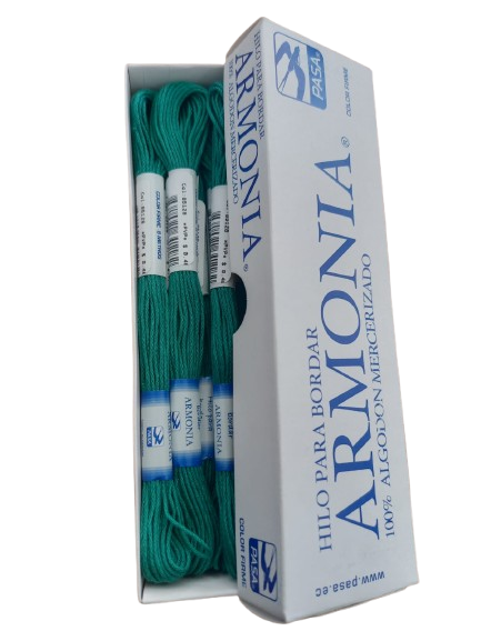 HILO PASA PARA BORDAR MADEJA COLOR TURQUESA OSCURO — MKS Mercería