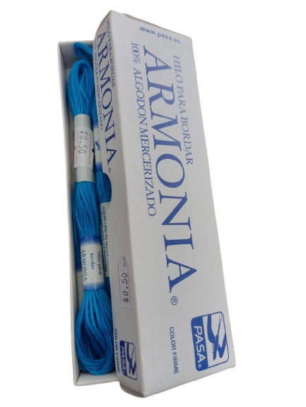 HILO PASA PARA BORDAR MADEJA COLOR AZUL — MKS Mercería