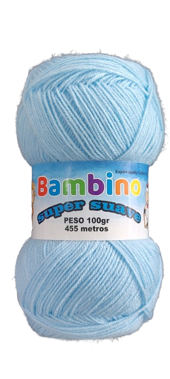 Lana Bambino Bebe Llano Color Celeste  100gr — MKS Mercería