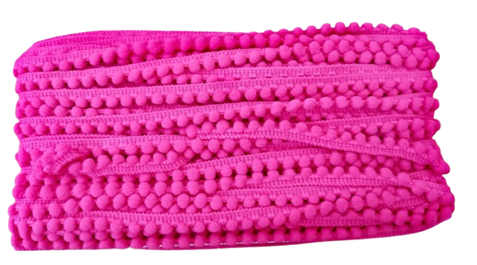 TIRA DE POMPONES COLOR ROSA — MKS Mercería
