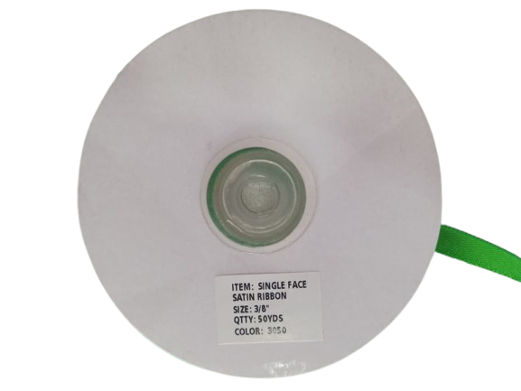 CINTA SATIN  VERDE NAVIDEÑO 1CM X METRO — MKS Mercería