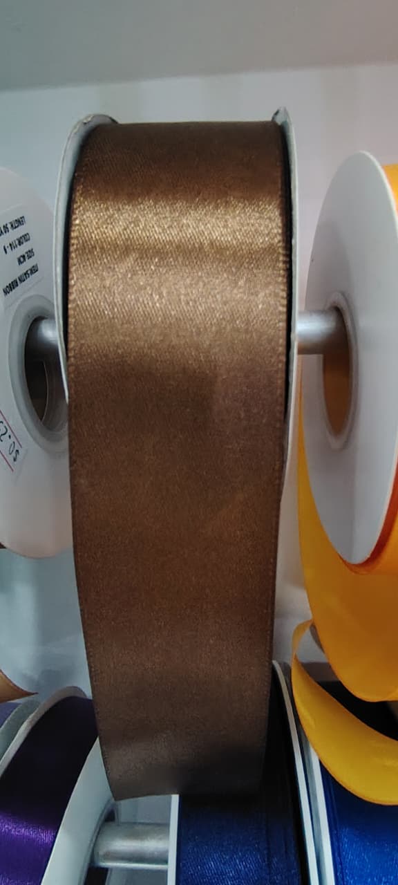CINTA SATIN GENERICA 4.00CM COLOR CAFE  X METRO — MKS Mercería