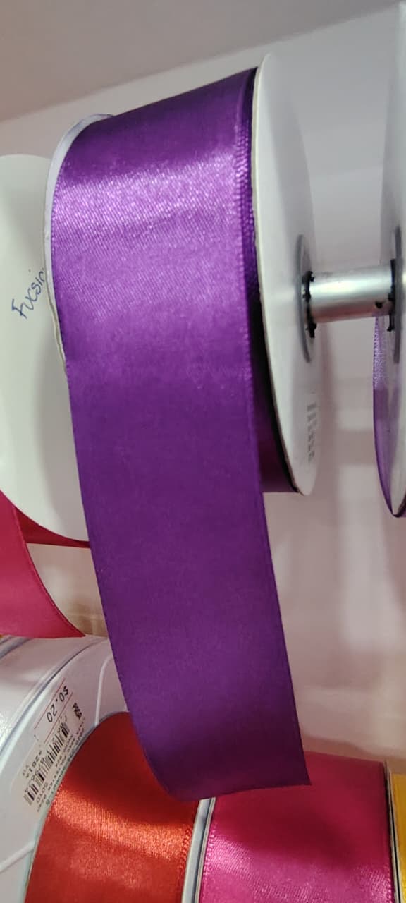 CINTA SATIN GENERICA 4.00CM COLOR MORADO  X METRO — MKS Mercería