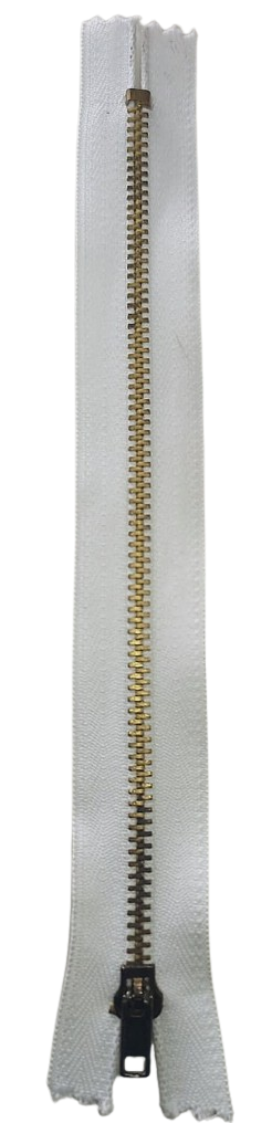CIERRE BRONCE COLOR BLANCO 20CM — MKS Mercería