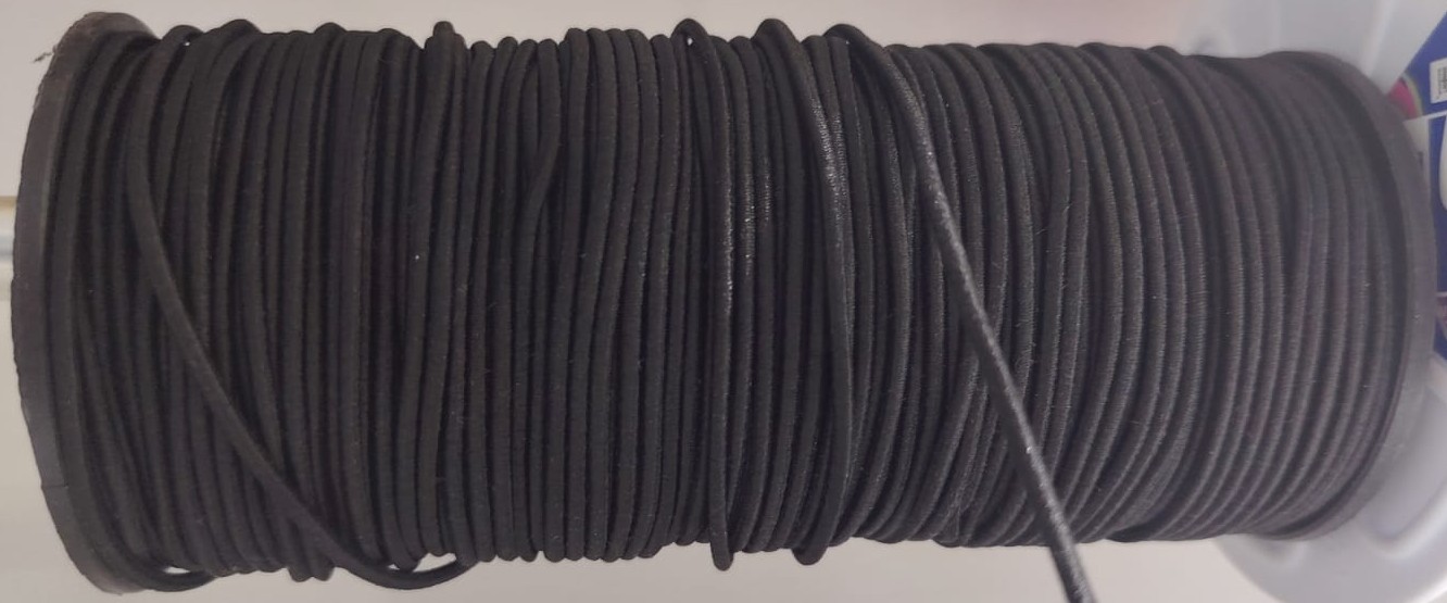 CORDON ELASTICO 2.0MM COLOR NEGRO CAUCHO X METRO — MKS Mercería