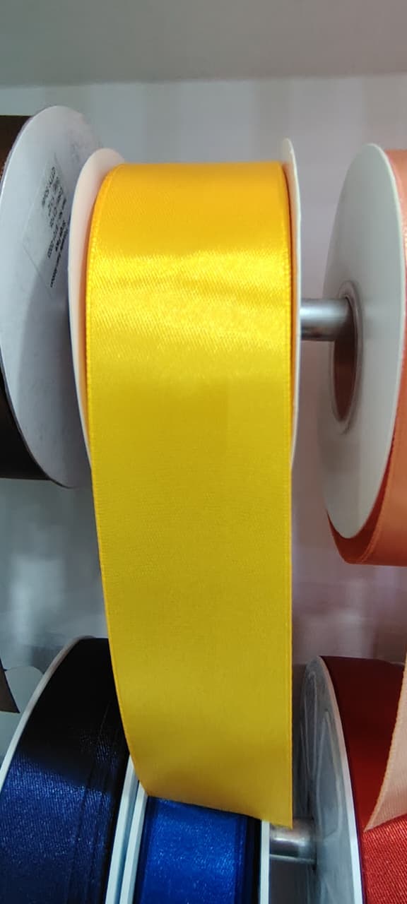 CINTA SATIN GENERICA 4.00CM COLOR AMARILLO X METRO — MKS Mercería