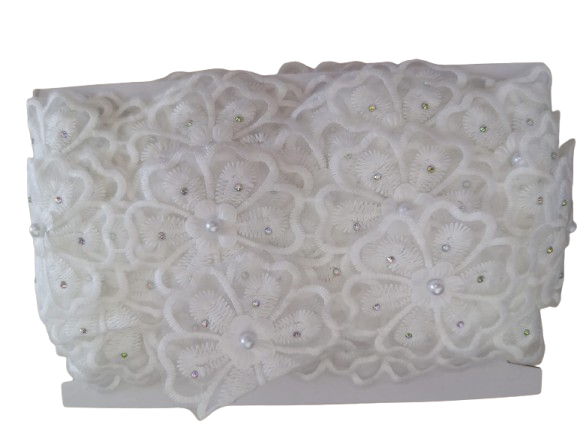 GRECA BORDADO FLOR 6.5CM BLANCO — MKS Mercería