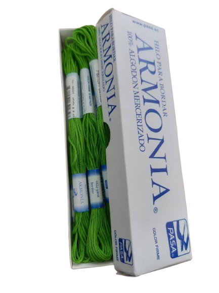 HILO PASA PARA BORDAR MADEJA COLOR VERDE LIMON — MKS Mercería