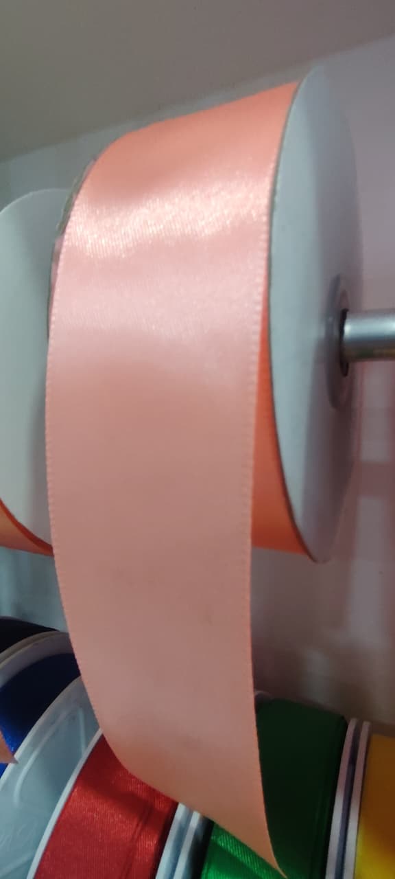 CINTA SATIN GENERICA 4.00CM COLOR SALMON X METRO — MKS Mercería
