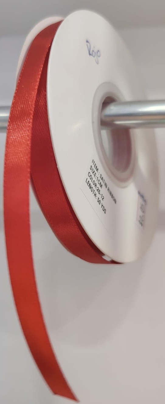 CINTA SATIN GENERICA 1CM COLOR ROJO X METRO — MKS Mercería