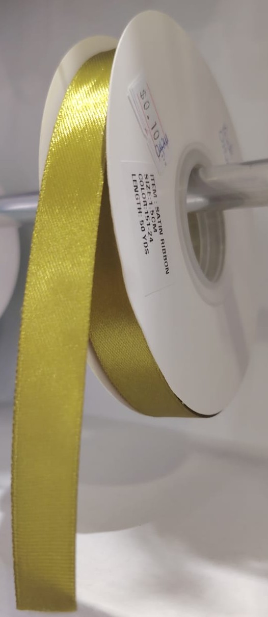 CINTA SATIN GENERICA 1.5CM COLOR  VERDE OLIVA X METRO — MKS Mercería