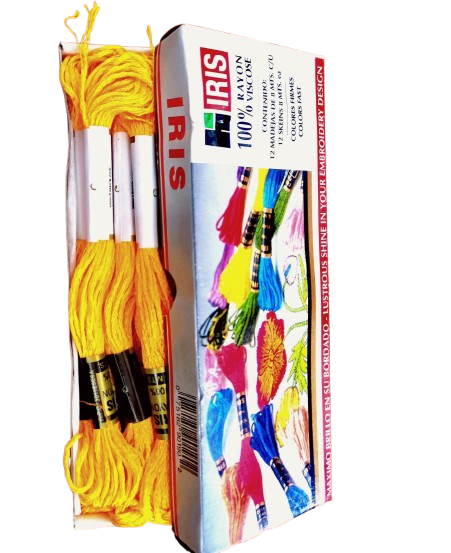 Hilo Iris Para Bordar Madeja Color Amarillo — MKS Mercería