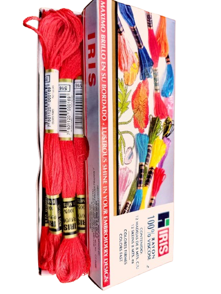 Hilo Iris Para Bordar Madeja Color Tomate — MKS Mercería