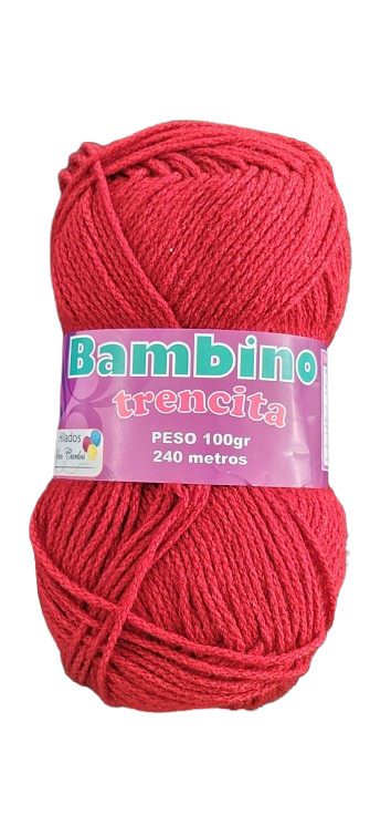 Lana Bambino Trencita 100gr Color Rojo Vino — MKS Mercería
