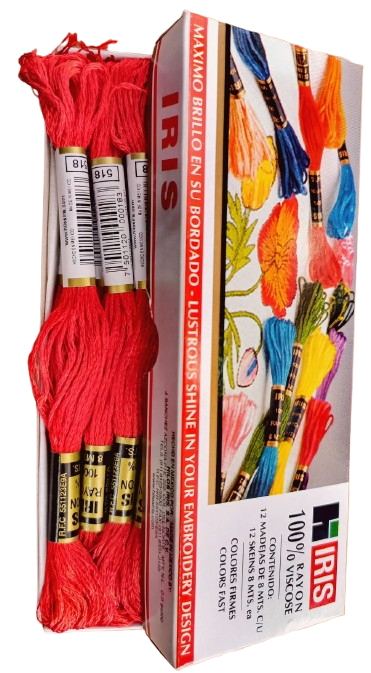 Hilo Iris Para Bordar Madeja Color Rojo — MKS Mercería