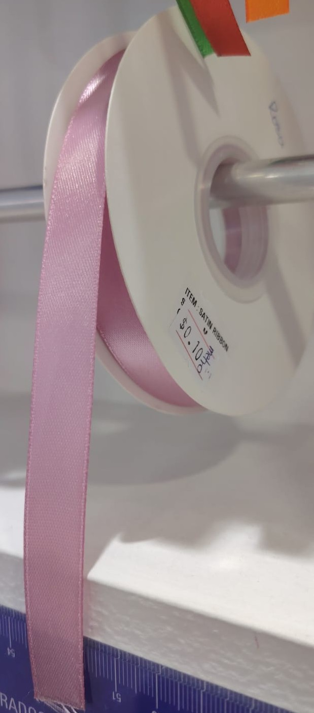 CINTA SATIN GENERICA 1CM COLOR ROSA PALO X METRO — MKS Mercería