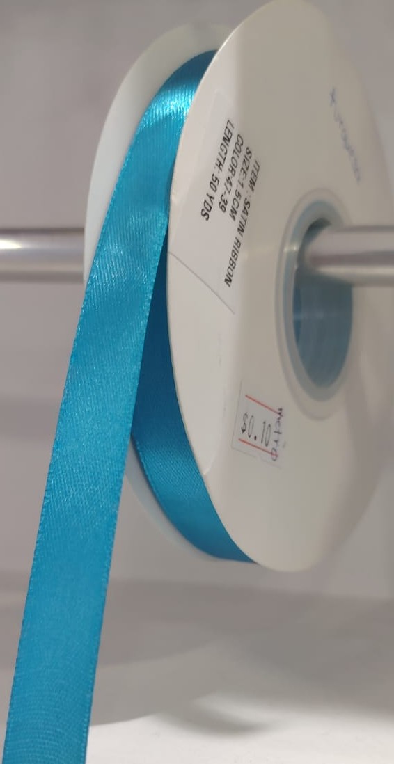 CINTA SATIN GENERICA 1CM COLOR TURQUESA X METRO — MKS Mercería