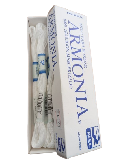 HILO PASA PARA BORDAR MADEJA COLOR BLANCO — MKS Mercería
