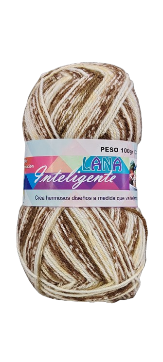Lana Inteligente 100 Gr Blanco Con Cafe — MKS Mercería