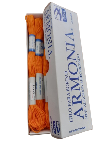 HILO PASA PARA BORDAR MADEJA COLOR ZANAHORIA — MKS Mercería