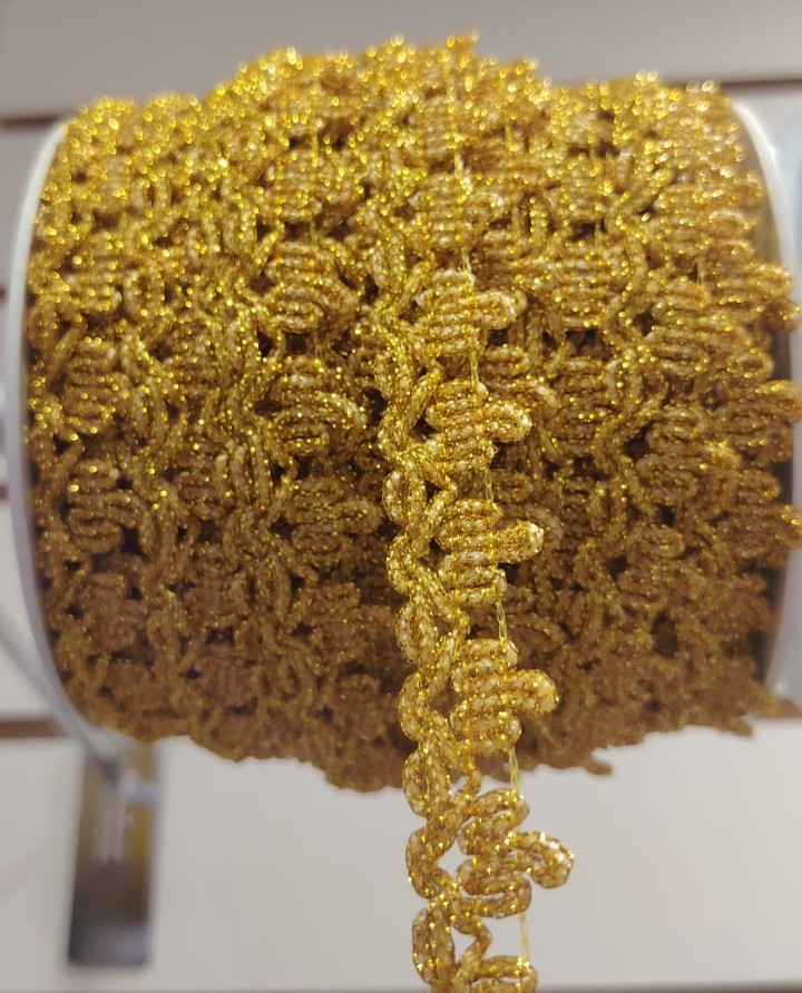 CINTA DE ENCAJE DORADO 10CM — MKS Mercería