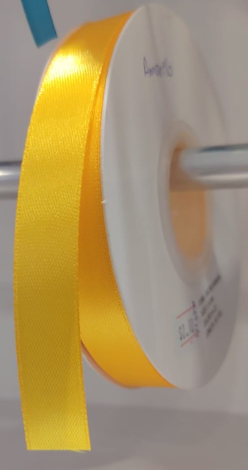 CINTA SATIN GENERICA 1.5CM COLOR AMARILLO  X METRO — MKS Mercería