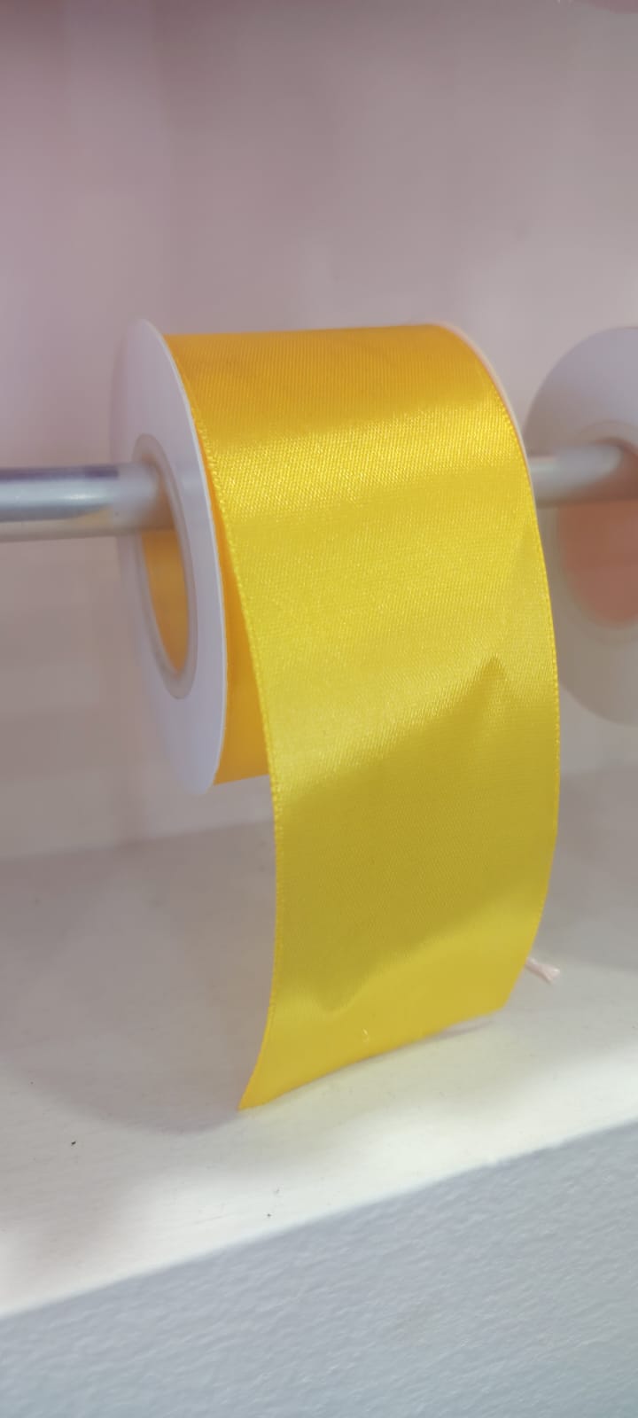 CINTA SATIN GENERICA 5.00CM COLOR AMARILLO X METRO — MKS Mercería
