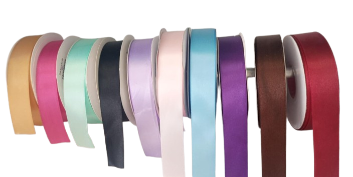 ROLLO CINTA SATIN DOBLE CARA 2.5CM  VARIOS COLORES X 50 YD — MKS Mercería