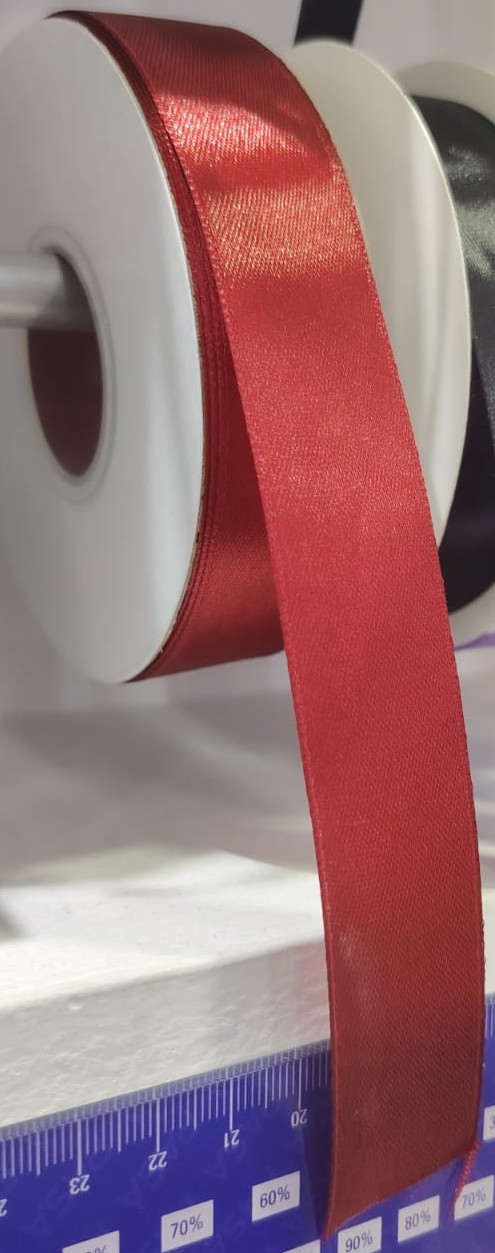 CINTA SATIN GENERICA 2.5CM COLOR ROJO VINO X METRO — MKS Mercería