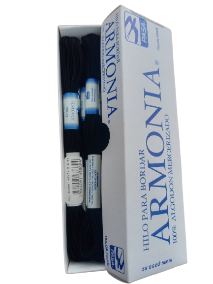 HILO PASA PARA BORDAR MADEJA COLOR NEGRO — MKS Mercería