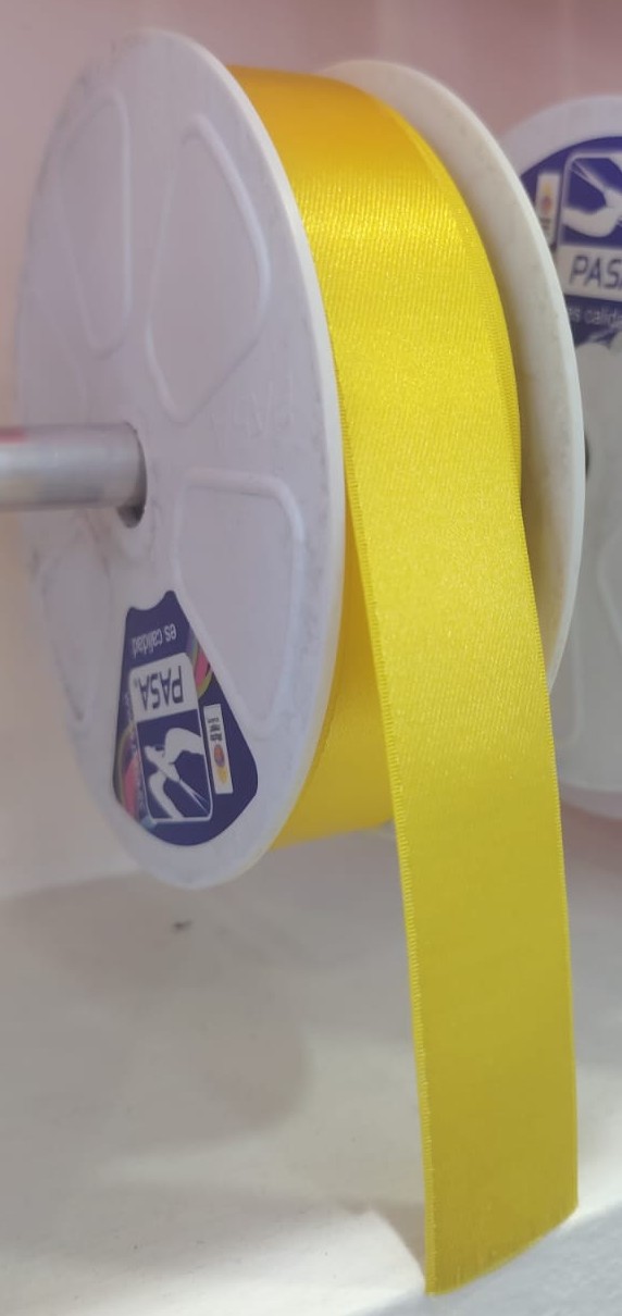 CINTA RASO PASA 2.4CM COLOR AMARILLO X METRO — MKS Mercería