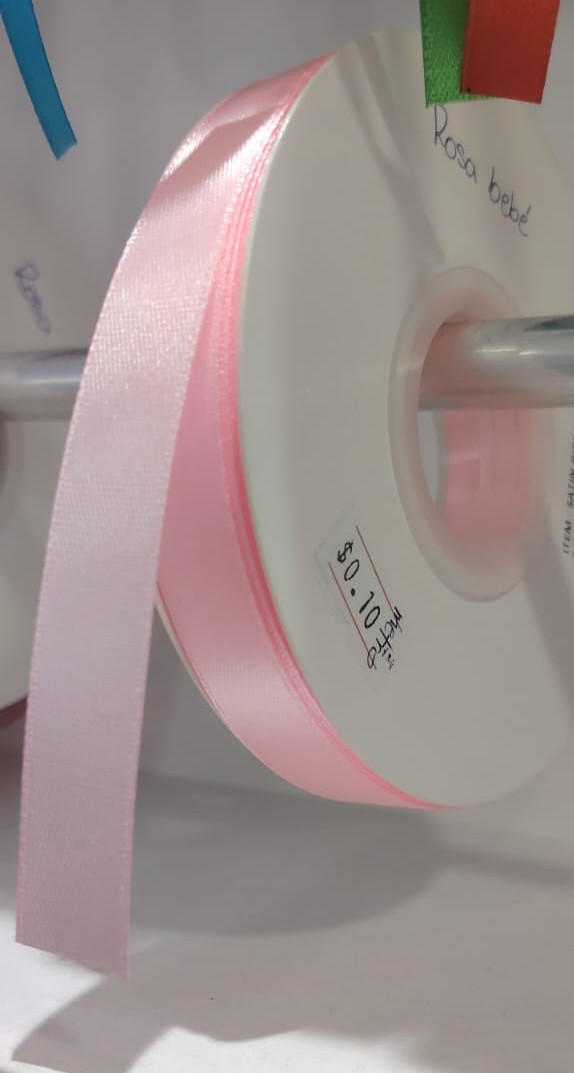 CINTA SATIN GENERICA 1.5CM COLOR ROSA BEBE X METRO — MKS Mercería
