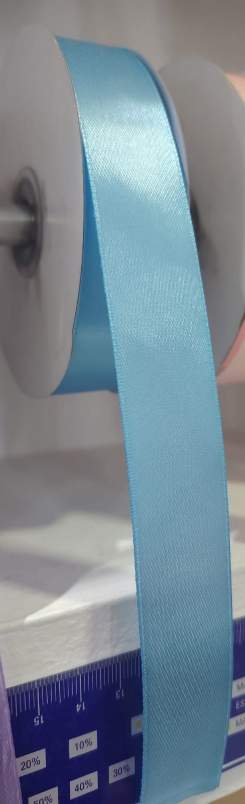 CINTA SATIN GENERICA 2.5CM COLOR CELESTE X METRO — MKS Mercería